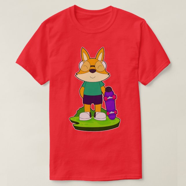 Fox Skater Skateboard T-Shirt (Design Front)