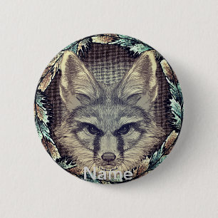 Fox Sketch   6 Cm Round Badge