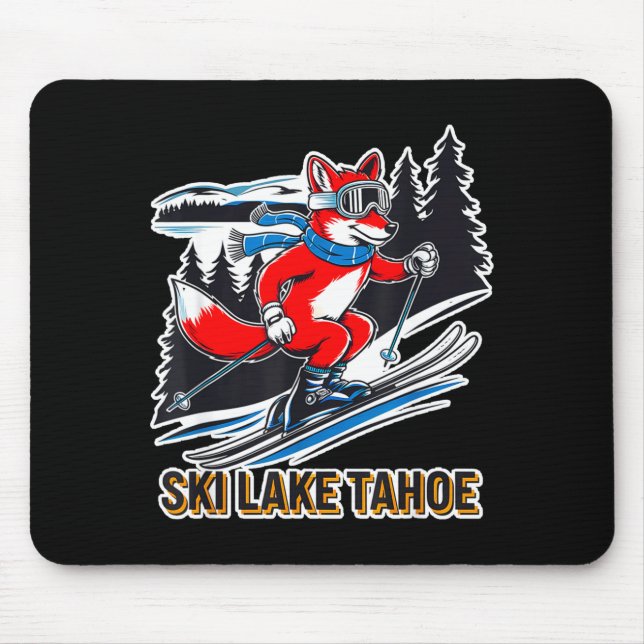 Fox skiing alpine ski adventure lake tahoe mouse pad (Front)