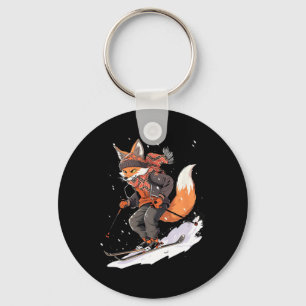 Fox Skiing Skier Ski Winter Snow  Key Ring