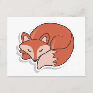 Fox Sleeping Postcard
