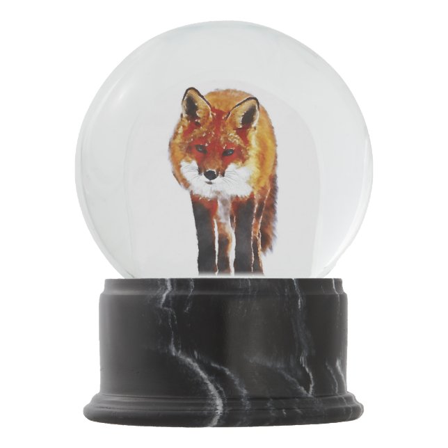 fox snow globe, fox winter gift globe (Front)