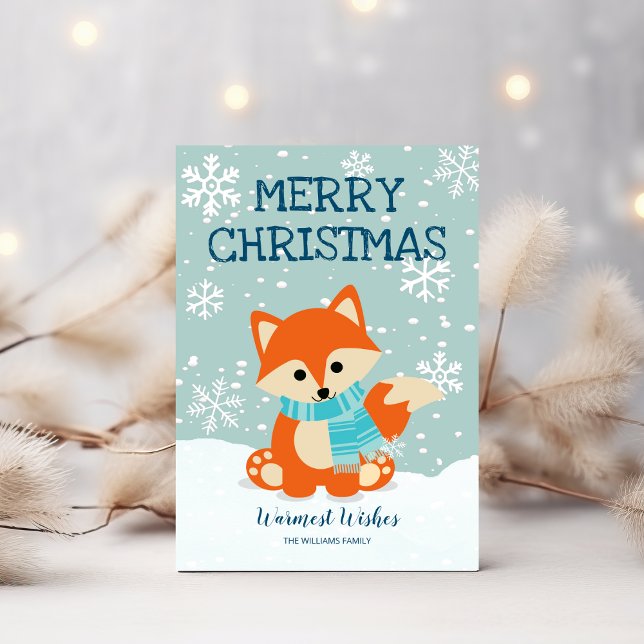 Fox Snowflakes Woodland Animal Christmas Holiday Card (Creator Uploaded)