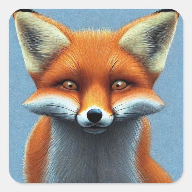 Fox Square Sticker (Front)