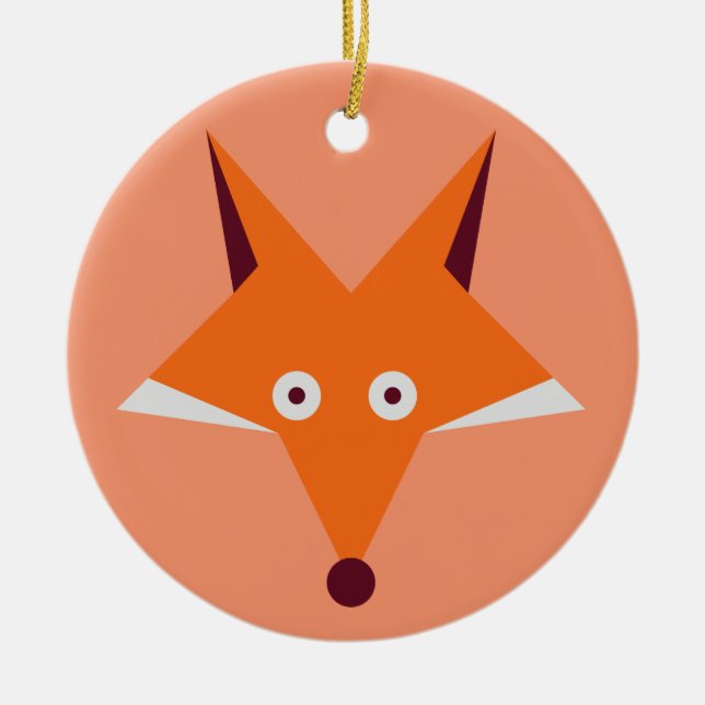Fox Star Ceramic Tree Decoration (Front)