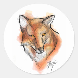 Fox Stiker Classic Round Sticker