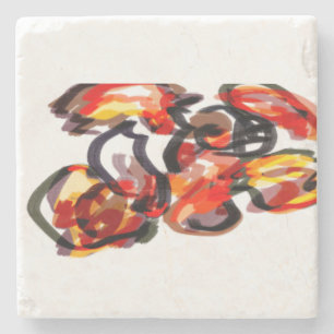 Fox sunset autumn  stone coaster
