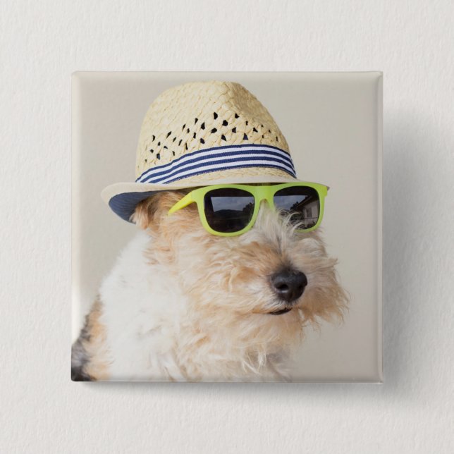 Fox Terrier 15 Cm Square Badge (Front)