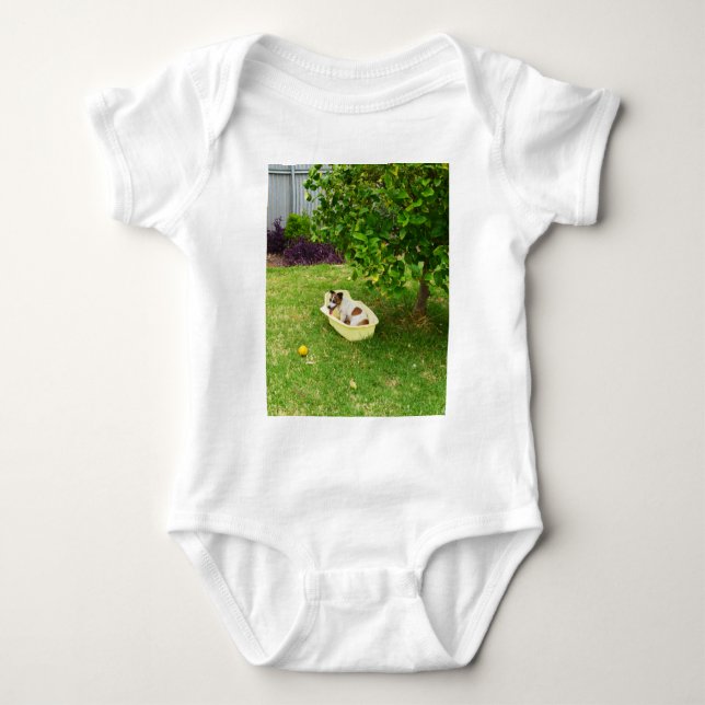 Fox Terrier Bathtime, Baby Bodysuit (Front)