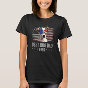 Fox Terrier Best Dog Dad Ever Retro Usa American F T-Shirt