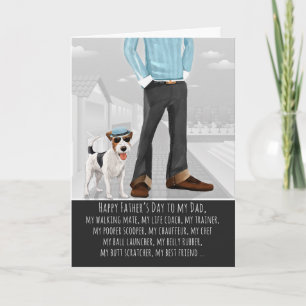 Fox Terrier Dog and Dad Funny Father's Day Holiday Card