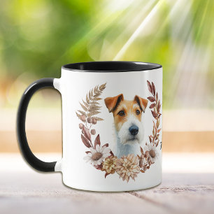 Fox Terrier Dog Autumn Wreath Mug