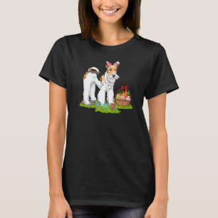 Fox Terrier Dog Easter Egg Hunting Bunny Fox Terri T-Shirt