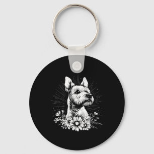 Fox Terrier Dog Lover Retro Style Tattoo _1 Key Ring