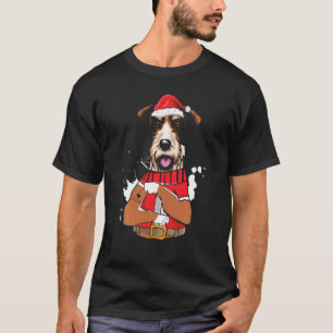 Fox Terrier Dog Santa I Love Mum Tattoo Ugly Chris T-Shirt