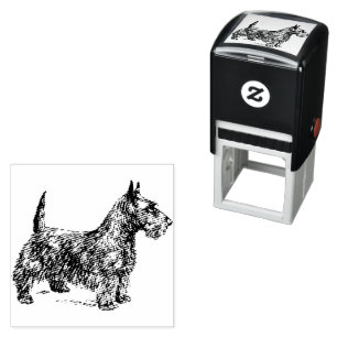 Fox Terrier Drawn Art Self-inking Stamp