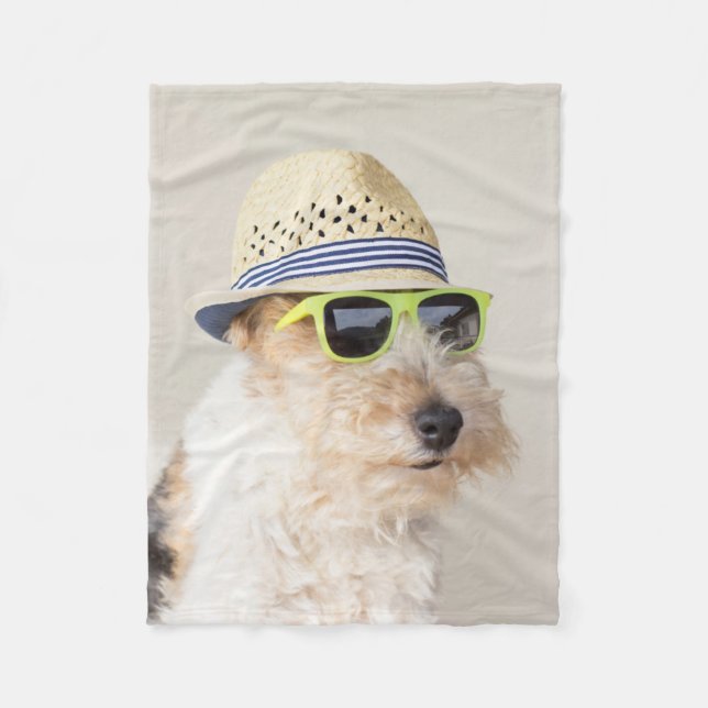 Fox Terrier Fleece Blanket (Front)