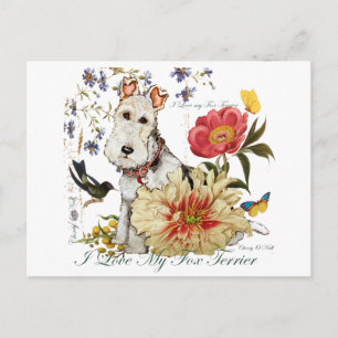 Fox Terrier Garden Postcard