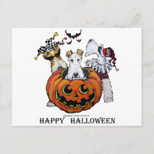 Fox Terrier Halloween Postcard