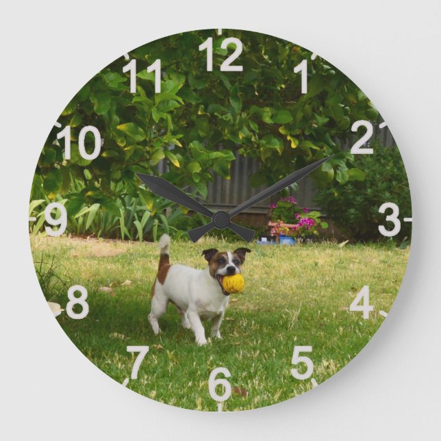 Fox Terrier Happy Days, Wall Clock (Front)
