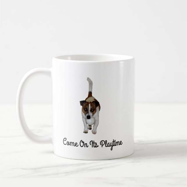 Fox Terrier Leaping Into A Tree, Coffee Mug (Left)