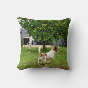 Fox Terrier Leaping Into A Tree, Cushion