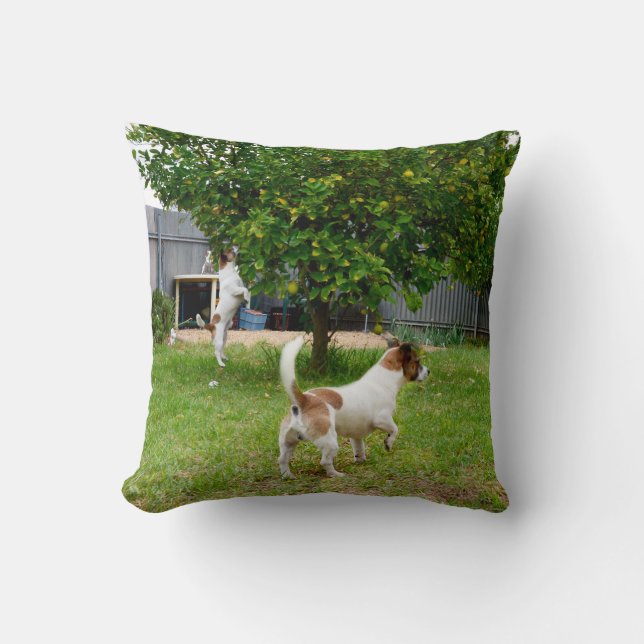 Fox Terrier Leaping Into A Tree, Cushion (Front)