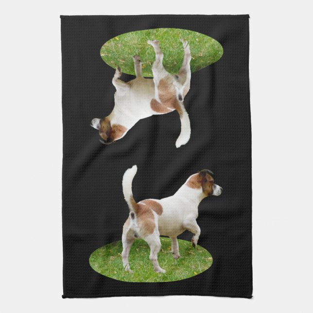 Fox Terrier On Alert, Dish Towel (Vertical)