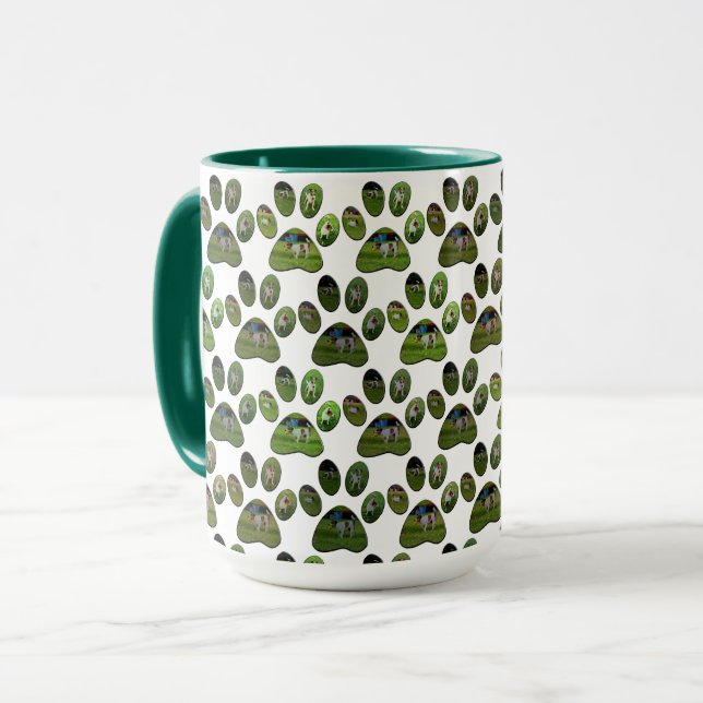 Fox Terrier Paw Prints, Combo Coffee Mug (Front Left)