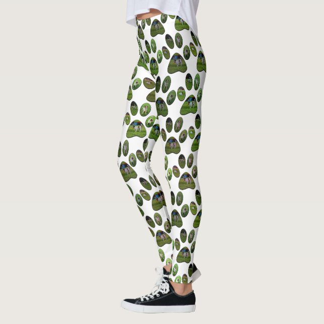 Fox Terrier Paw Prints, Leggings (Left)