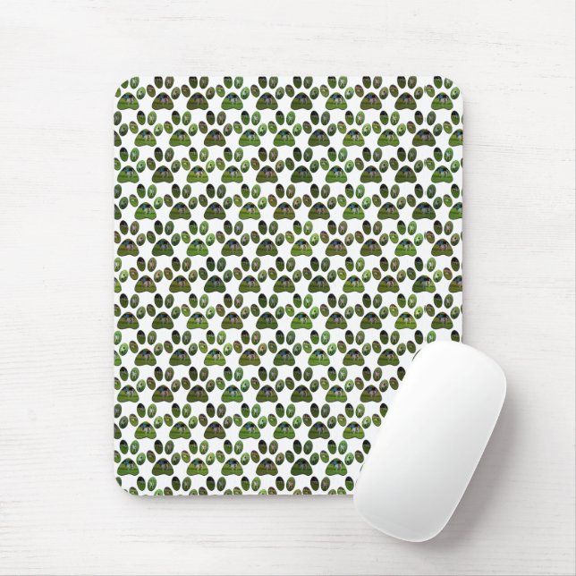 Fox Terrier Paw Prints, Mousepad (With Mouse)