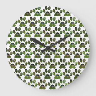 Fox Terrier Paw Prints, Wall Clock