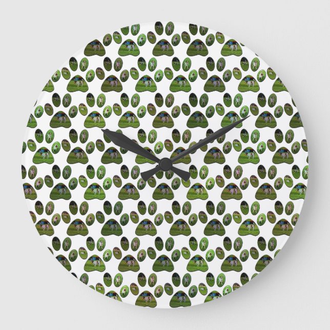 Fox Terrier Paw Prints, Wall Clock (Front)