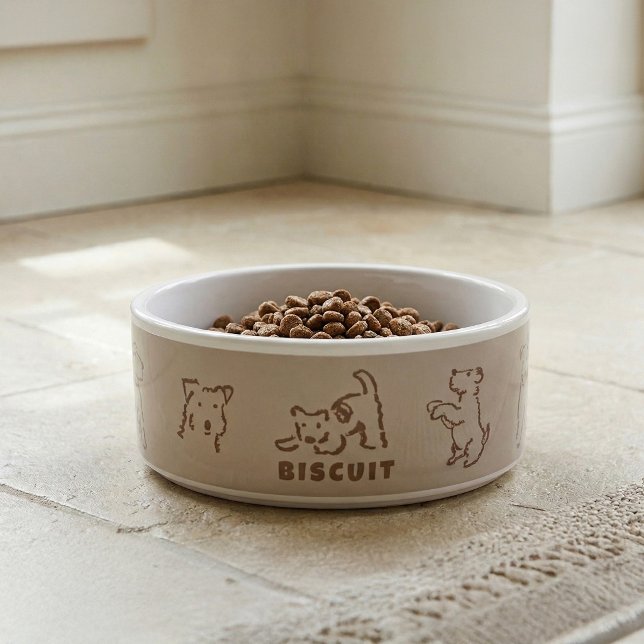 Fox Terrier Personalised Dog Name Bowl (Creator Uploaded)