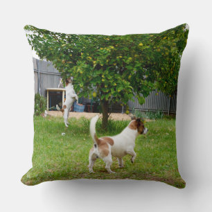 Fox Terrier Play Time Big Throw Cushion