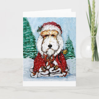 Fox Terrier Santa Claus! Holiday Card