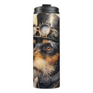Fox Terrier Steampunk Dog Thermal Tumbler
