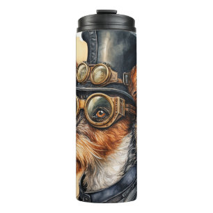 Fox Terrier Steampunk Dog Thermal Tumbler
