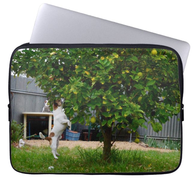 Fox Terrier The Leap, Laptop Sleeve (Front)