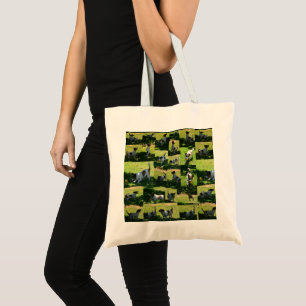 Fox Terrier The Long Hard Day Photo Collage, Tote Bag