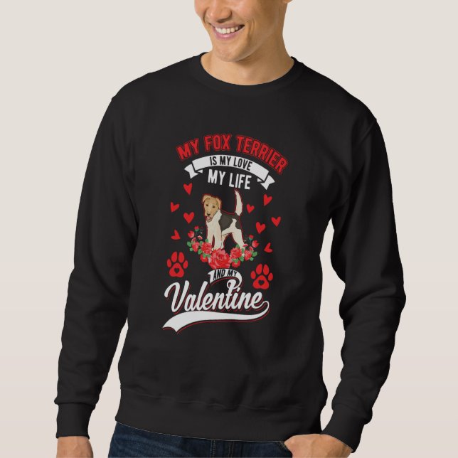 Fox Terrier Valentine's Day Wire Fox Terrier Sweatshirt (Front)