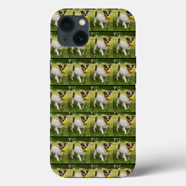 Fox Terrier Wanna Play Ball, iPhone 13 Case (Back)