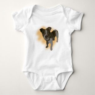 Fox Terrier Watercolor, Baby Bodysuit
