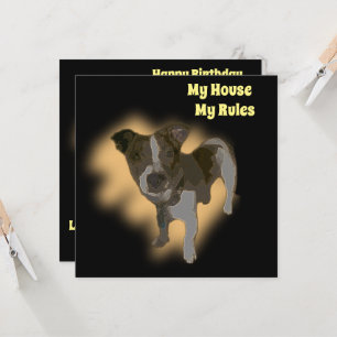 Fox Terrier Watercolor, Flat Birthday Card