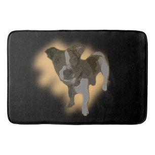 Fox Terrier Watercolor, Memory Foam Bathmat