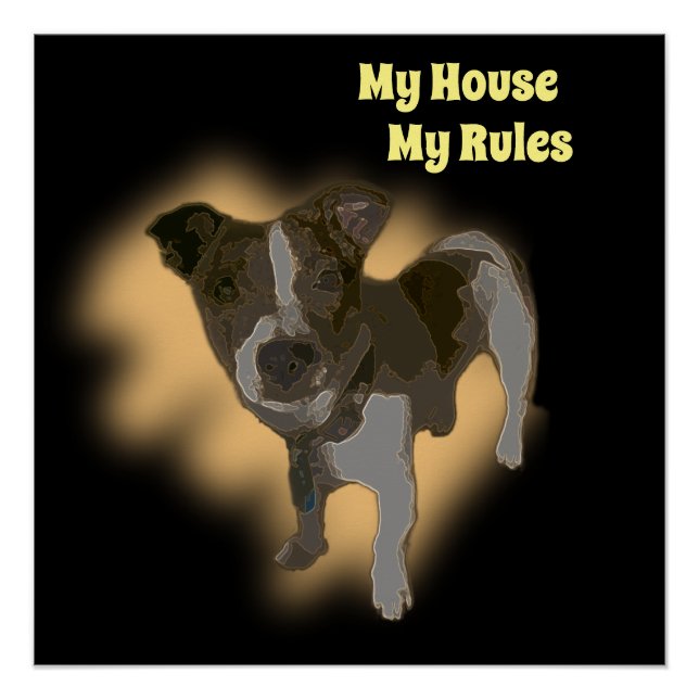 Fox Terrier Watercolor, Poster (Front)