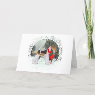 Fox Terrier Winter Holiday Card