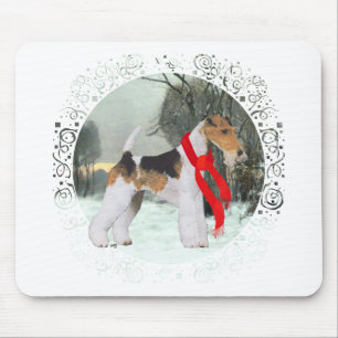 Fox Terrier Winter Mouse Pad