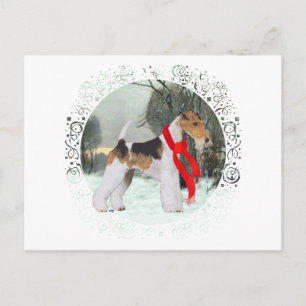 Fox Terrier Winter Postcard