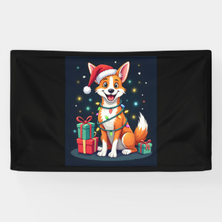 Fox Terrier Xmas Lighting Santa Fox Terrier Dog Ch Banner